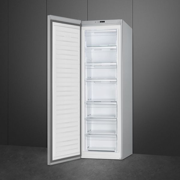 Smeg UKFF18EN2HX 60cm Freestanding No Frost Freezer Stainless Steel Door fridge interior