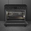 Smeg C9IMN2 90cm Symphony Classic Single Cavity Induction Range Cooker in matte black _ open oven view