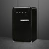 Smeg FAB10LBL6 55cm 50s Style Fridge with Icebox Left Hand Hinge In Black