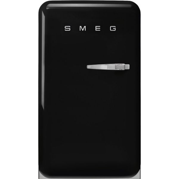 Smeg FAB10LBL6 55cm 50s Style Fridge with Icebox Left Hand Hinge In Black