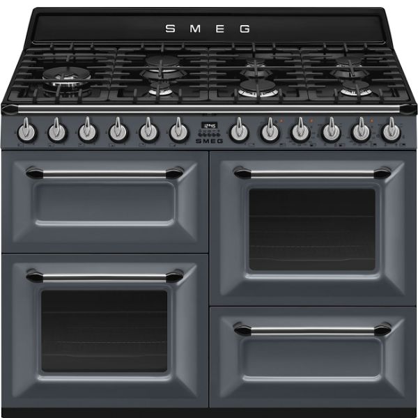 Smeg TR4110GR 110cm Victoria Dual Fuel Range Cooker Slate Grey main