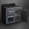 Smeg TR103GR 100cm Victoria Dual Fuel Range Cooker Slate Grey interior