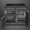 Smeg TR103GR 100cm Victoria Dual Fuel Range Cooker Slate Grey interior 2