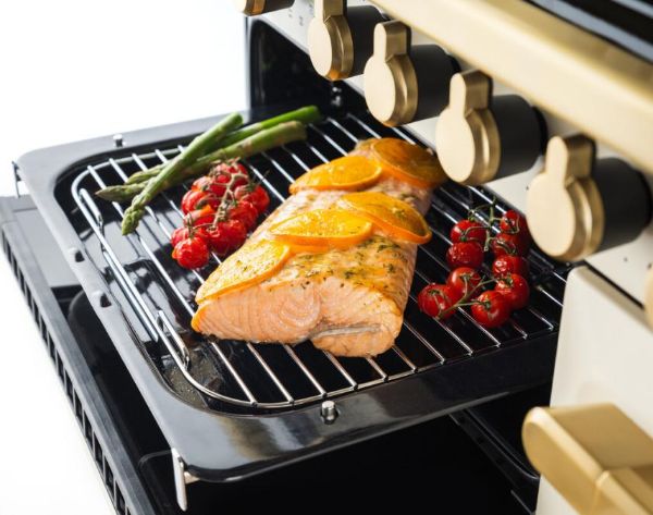Rangemaster 17875 Estel Deluxe 110 Dual Fuel Range Cooker in Heather with Chrome Trim - ESDLB110DFPHTH/CM1_grill