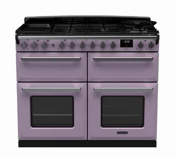 Rangemaster 17875 Estel Deluxe 110 Dual Fuel Range Cooker in Heather with Chrome Trim - ESDLB110DFPHTH/CM1_main