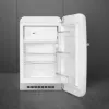 Smeg FAB10RWH6 55cm 50s Style Fridge Freezer Minibar Right Hand Hinge In White_open
