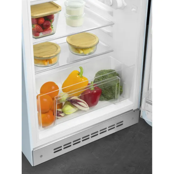 Smeg FAB10RPB6 55cm 50s Style Fridge Freezer Minibar Right Hand Hinge In Pastel Blue_inside