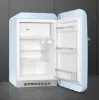 Smeg FAB10RPB6 55cm 50s Style Fridge Freezer Minibar Right Hand Hinge In Pastel Blue_open