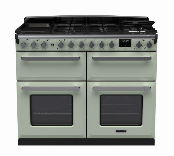 Rangemaster 15255 Estel Deluxe 110 Dual Fuel Range Cooker in Mint with Chrome Trim - ESDLB110DFPMNT/CM1_main