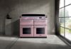 Rangemaster 15254 Estel Deluxe 110 Dual Fuel Range Cooker in Pale Pink with Chrome Trim - ESDLB110DFPPPK/CM1_room view