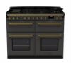 Rangemaster 18145 Estel Deluxe 110 Dual Fuel Range Cooker in Slate with Antique Brass Trim - ESDLB110DFPSLT/AB1_main