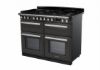 Rangemaster 15249 Estel Deluxe 110 Dual Fuel Range Cooker in Slate with Chrome Trim -  ESDLB110DFPSLT/CM1_angled