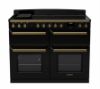 Rangemaster 18165 Deluxe 110 Induction Range Cooker in Gloss Black with Antique Brass Trim - ESDLB110EIPGBL/AB1_main