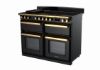 Rangemaster 18165 Deluxe 110 Induction Range Cooker in Gloss Black with Antique Brass Trim - ESDLB110EIPGBL/AB1_angled