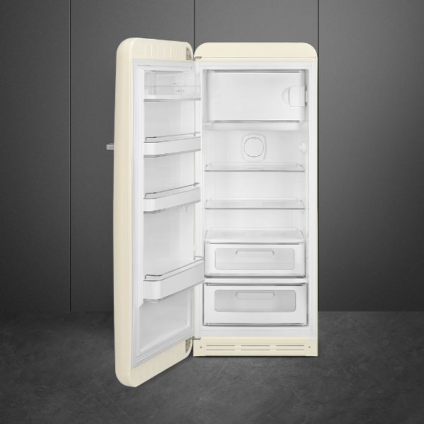 Smeg FAB28LCR5UK 60cm 50s Style Left Hand Hinged Fridge with Icebox Cream _inside