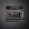 Smeg SO4102S3B3 45cm Linea Steam100 Oven Midnight Black open