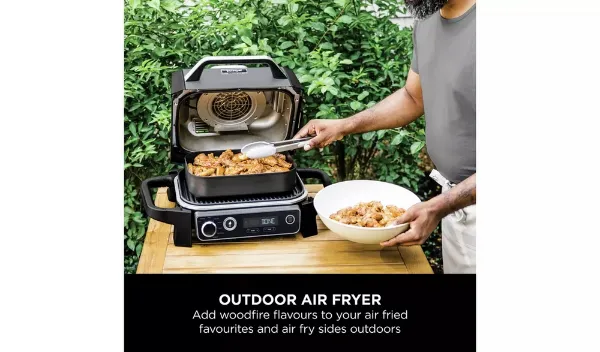 Ninja OG701UKPELKIT Woodfire Electric BBQ Grill & Smoker with Woodfire BBQ Pellets_outdoor air fryer