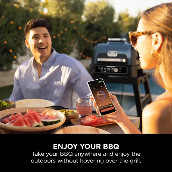 Ninja OG901UKCOVKIT Electric BBQ Grill & Smoker with Cover and Woodfire Pellets  - Black/Blue_enjoy your bbq