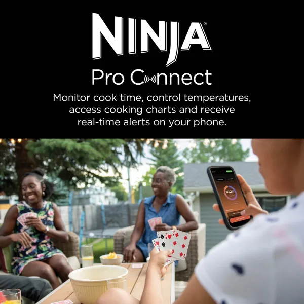 Ninja OG901UKCOVKIT Electric BBQ Grill & Smoker with Cover and Woodfire Pellets  - Black/Blue_pro connect