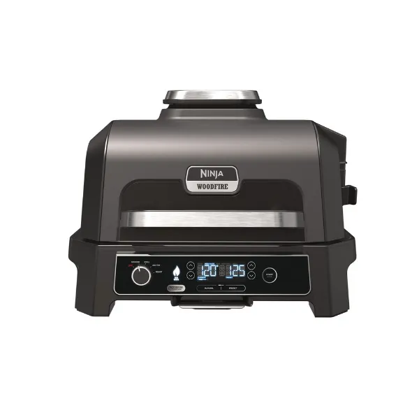 Ninja OG850UK Woodfire XL Electric BBQ Grill & Smoker with Cover and Pellets - Black/Grey_bbq