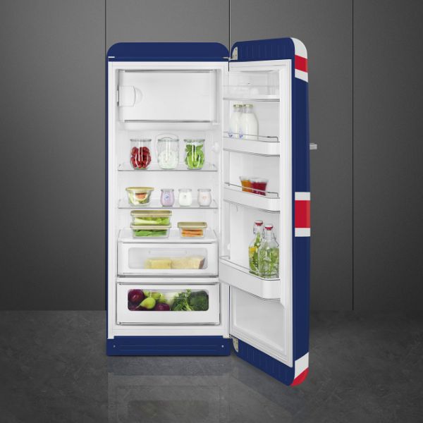 Smeg FAB28RDUJ5  60cm 50s Style Fridge with Icebox Right Hand Hinge In Union_open