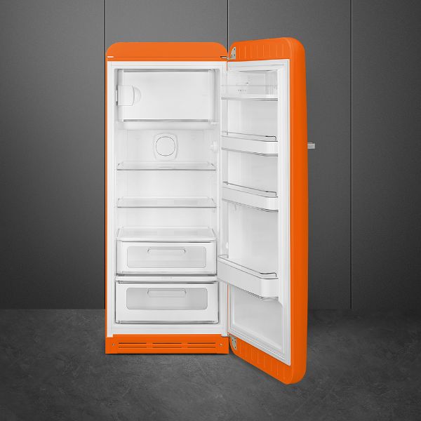 Smeg FAB28ROR5UK 60cm 50s Style Fridge with Icebox Right Hand Hinge In Orange_inside
