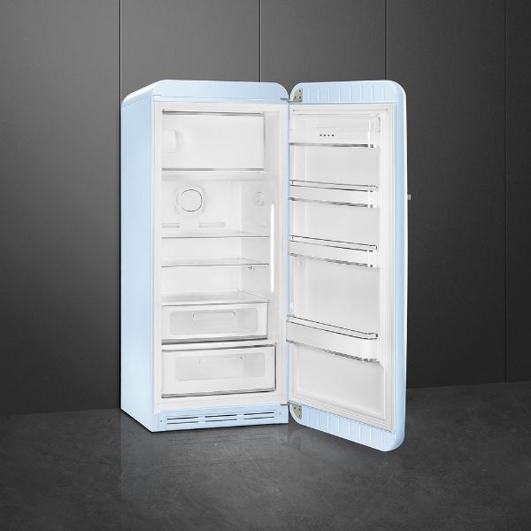 Smeg FAB28RPB5UK 60cm 50s Style Fridge with Icebox Right Hand Hinge In Pastel_open