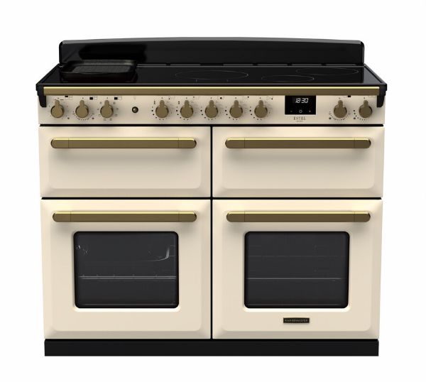 Rangemaster 18167 Estel Deluxe 110 Induction Range Cooker in Pale Cream with Antique Brass Trim - ESDLB110EIPPCR/AB1_main