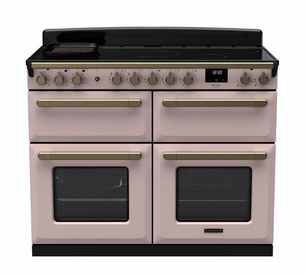Rangemaster 18170 Estel Deluxe 110 Induction Range Cooker in Pale Pink with Antique Brass Trim - ESDLB110EIPPPK/AB1_main
