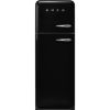 Smeg FAB30LBL5UK 60cm 50s Style Freezer over Fridge Left Hand Hinge In Black_main