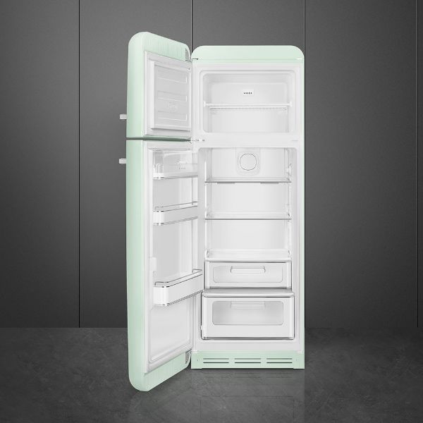 Smeg FAB30LPG5UK 60cm 50s Style Fridge Freezer Left Hand Hinge Freezer In Pastel Green_inside