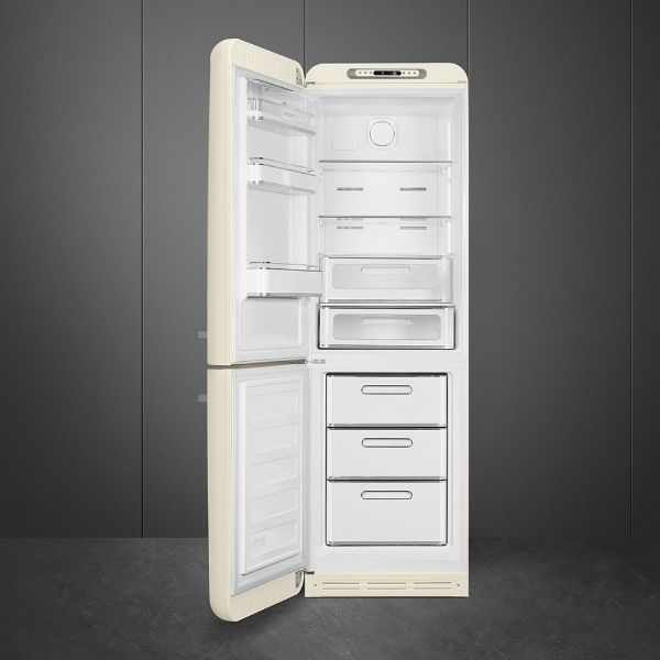 Smeg FAB32LCR5UK 60cm 50s Style Fridge Freezer Left Hand Hinge In Cream_inside