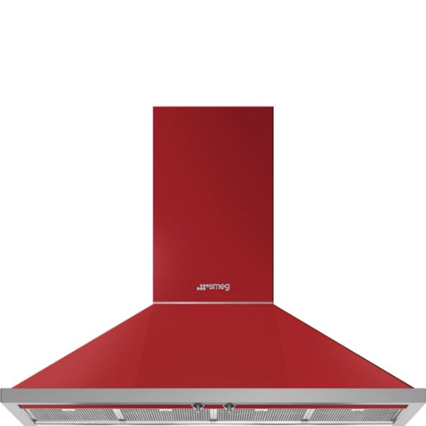 Smeg KPF12RD 120cm Portofino Chimney Hood Red main