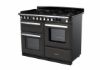Rangemaster 15147 Estel Deluxe 110 Dual Fuel Range Cooker with Proving Drawer in Slate with Chrome Trim - ESDLO110DFPSLT/CM1_angled