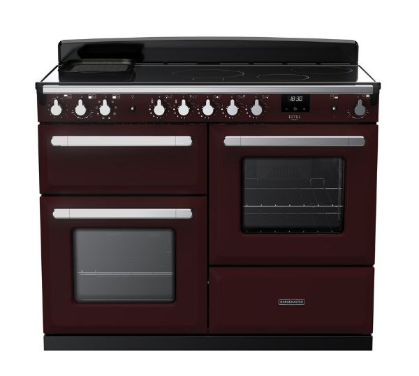 Rangemaster 15200 Estel Deluxe 110 Dual Fuel Range Cooker with Proving Drawer in Bordeaux with Chrome Trim - ESDLO110EIPBOR/CM1_main