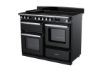 Rangemaster 15197 Estel Deluxe 110 Induction Range Cooker with Proving Drawer in Gloss Black with Chrome Trim - ESDLO110EIPGBL/CM1_angled