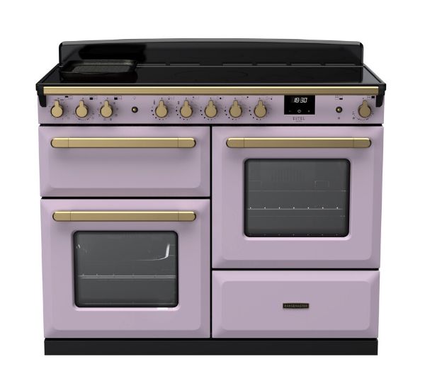 Rangemaster 18240 Estel Deluxe 110 Induction Range Cooker with Proving Drawer in Heather with Antique Brass Trim - ESDLO110EIPHTH/AB1_main