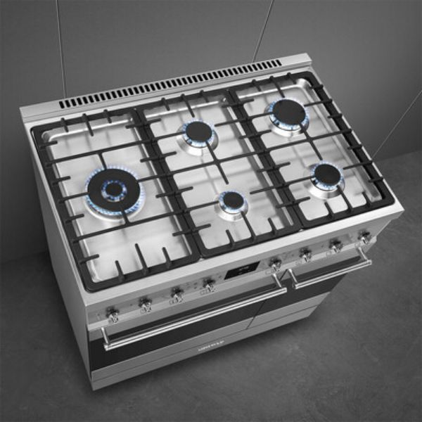 Smeg C92GMX2 90cm Symphony Classic Dual fuel Cooker with Gas Hob_hob