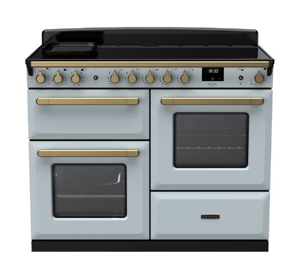 Rangemaster 18127 Estel Deluxe 110 Induction Range Cooker with Proving Drawer in Misty Blue with Antique Brass Trim - ESDLO110EIPMSB/AB1_main