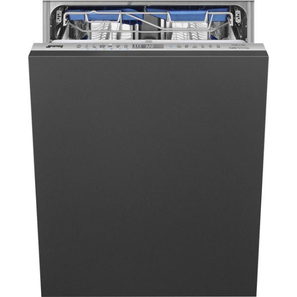 Smeg DI324AQ 60cm Fully Integrated Dishwasher in black _ front view