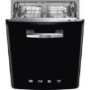 Smeg DIFABBL 60cm 50s style Built-in Dishwasher in Black _ front view