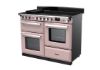 Rangemaster 15203 Estel Deluxe 110 Induction Range Cooker with Proving Drawer in Pale Pink with Chrome Trim - ESDLO110EIPPPK/CM1_angled view