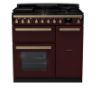 Rangemaster 18035 Estel Deluxe 90 Dual Fuel Range Cooker in Bordeaux with Antique Brass Trim_main