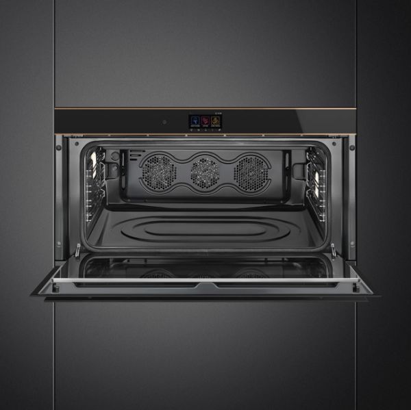 Smeg SFPR9604TNR 90cm Dolce Stil Novo Pyrolytic Single Oven Copper open 2