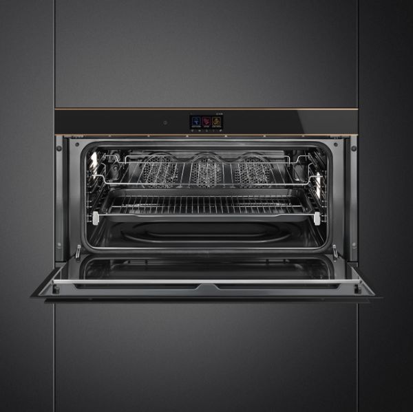 Smeg SFPR9604TNR 90cm Dolce Stil Novo Pyrolytic Single Oven Copper open 3