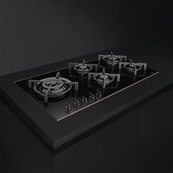 Smeg PV695LCNR 90cm Dolce Stil Novo Gas on Glass Hob with Copper Trim main 3
