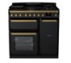 Rangemaster 18032 Estel Deluxe 90 Dual Fuel Range Cooker in Gloss Black with Antique Brass Trim - ESDL90DFPGBL/AB1_main