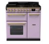 Rangemaster 18227 Estel Deluxe 90 Dual Fuel Range Cooker in Heather with Antique Brass Trim - ESDL90DFPHTH/AB1_main