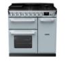 Rangemaster 14981 Estel Deluxe 90 Dual Fuel Range Cooker in Misty Blue with Chrome Trim - ESDL90DFPMSB/CM1_main