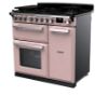 Rangemaster 14982 Estel Deluxe 90 Dual Fuel Range Cooker in Pale Pink with Chrome Trim - ESDL90DFPPPK/CM1_angled